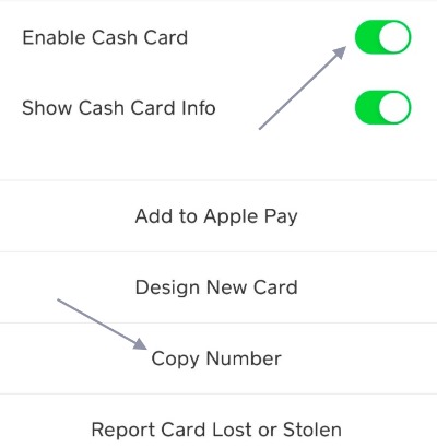 cash app copy number