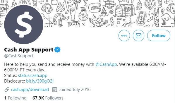 cash app twitter support